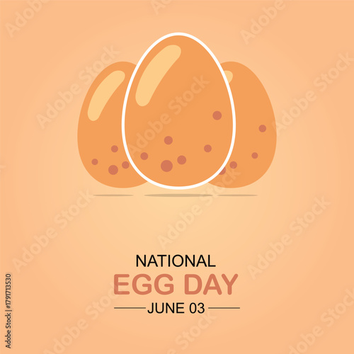 National egg day is observed every year in June 03.Vector illustration. 