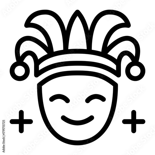 This Carnival mask icon is suitable for Mardi Gras.