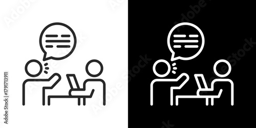 Interactive Session  Icon Set. Clean Line Design With Light And Dark Versions For Versatile Use. 