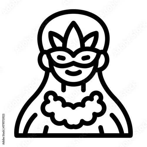 This Woman icon is suitable for Mardi Gras.