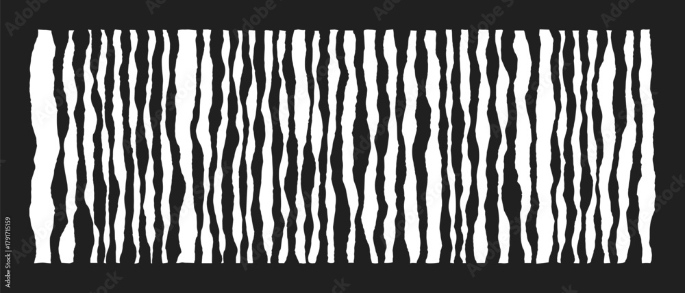Abstract grunge striped texture, vertical black and white crumped lines, rough pattern background