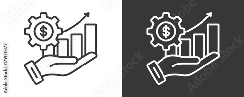 Management Icon Set Vector Collection Isolated In Black And White