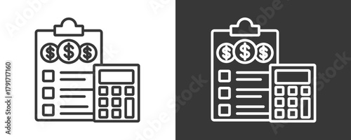 Budgeting Icon Set Vector Collection Isolated In Black And White