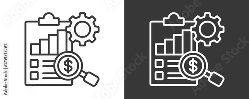 Analysis Icon Set Vector Collection Isolated In Black And White