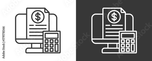 Budgeting Icon Set Vector Collection Isolated In Black And White