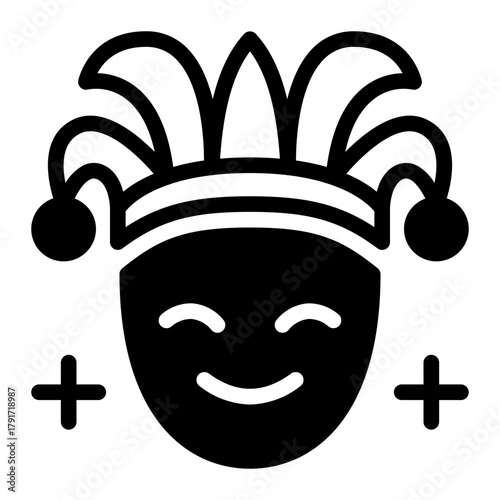 This Carnival mask icon is suitable for Mardi Gras.