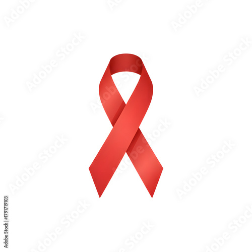 Red Ribbon Awareness Symbol for HIV/AIDS Prevention and Support
