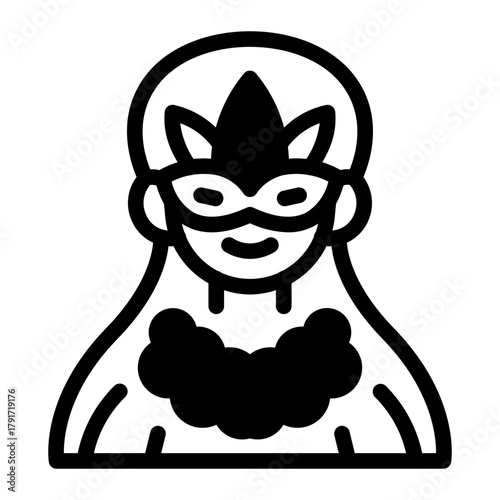 This Woman icon is suitable for Mardi Gras.