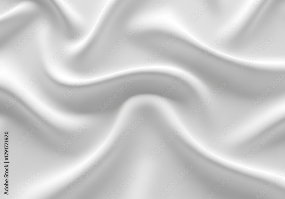 Naklejka premium Elegant White Silk Fabric with Soft Folds and Subtle Texture.
