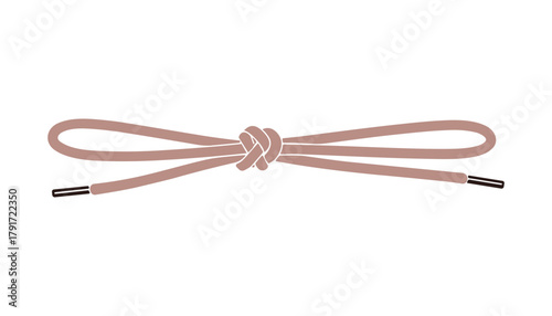 Isolated shoelace icon on white background. Flat vector illustration of shoe strings tied in bow.