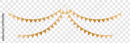 Blank banner, bunting or swag templates for scrapbooking parties, spring, Easter, baby showers and sales, on transparent background, in vector format. Best Quality Design. EPS 10.