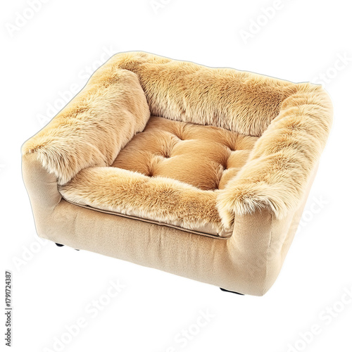 Dog Sitting on Sofa Cozy Pet Home Interior Scene