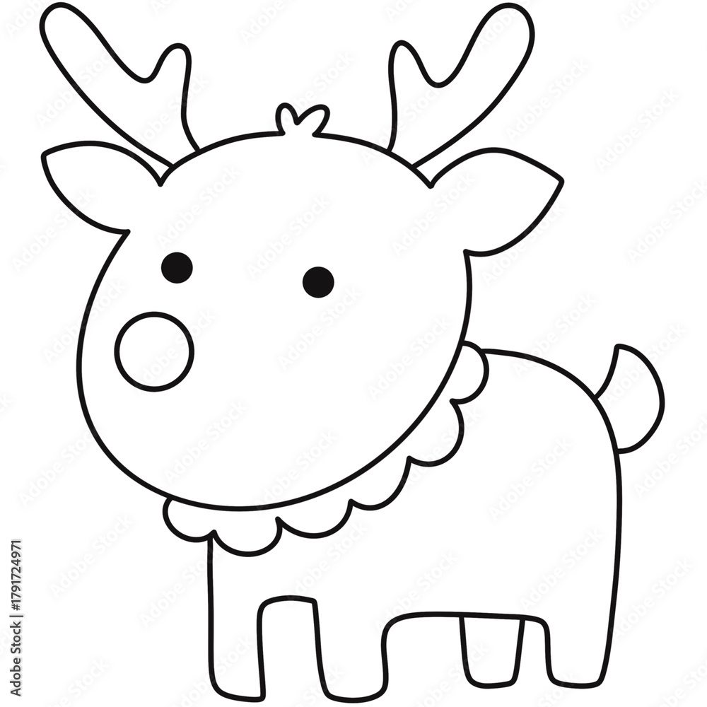 Fototapeta premium Cute Reindeer outline