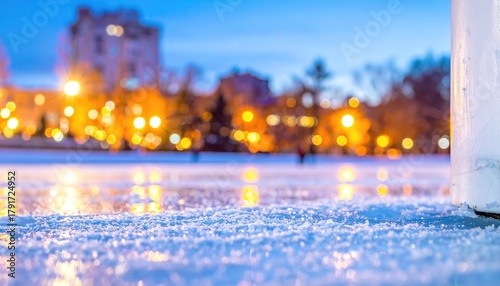 Winter scene, soft light bokeh backdrop