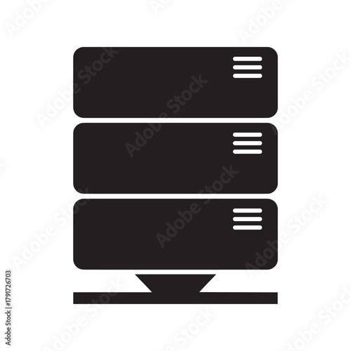 Data server rack icon | Cloud database storage vector