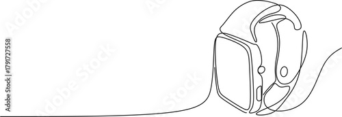 Continuous line drawing. Smart watch. Vector illustration