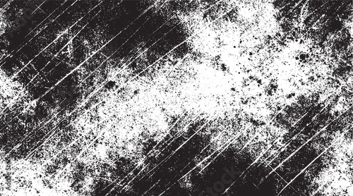 Rough scratched pattern with distressed white and black texture. Wooden texture with scratches and cracks, Abstract monochrome background pattern of noise and grunge