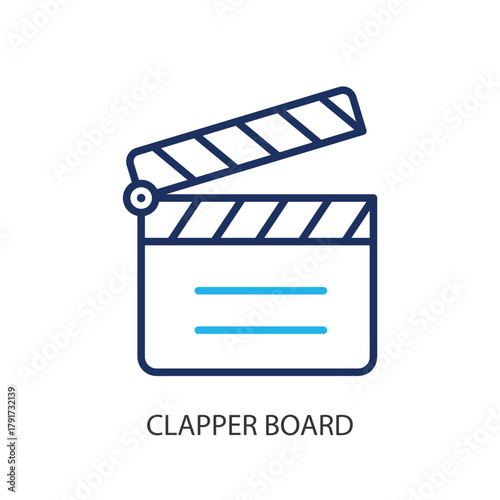 Clapper board thin line icons. Original vector illustration.