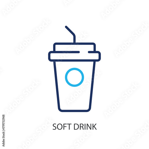 Soft drink thin line icons. Original vector illustration.