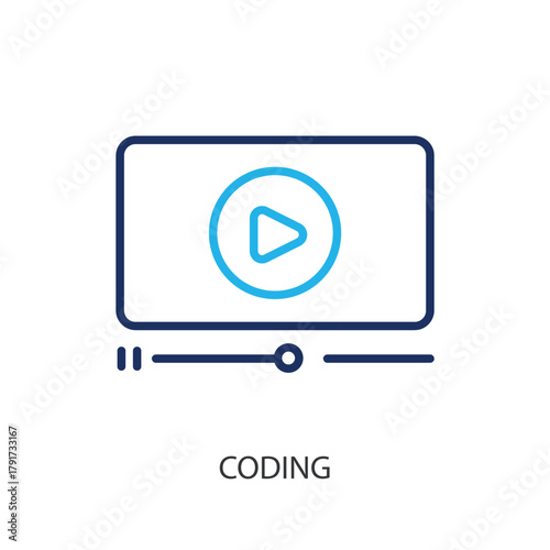 Coding thin line icons. Original vector illustration.