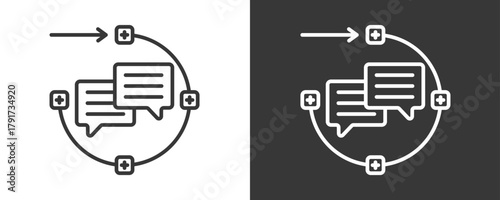 Feedback Loop Icon Set Vector Collection Isolated In Black And White