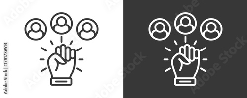 Empowerment Icon Set Vector Collection Isolated In Black And White