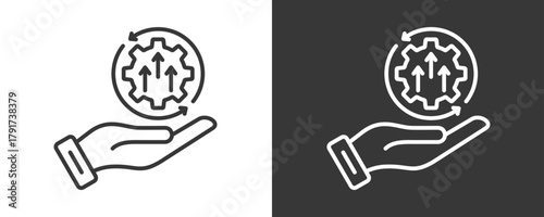 Continuous Improvement Icon Set Vector Collection Isolated In Black And White