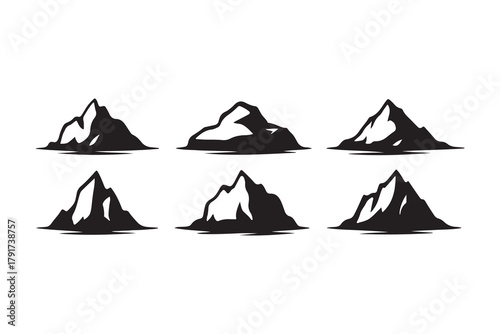 black and white iceberg silhouettes