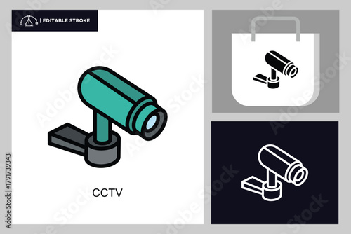 CCTV lineal color icon