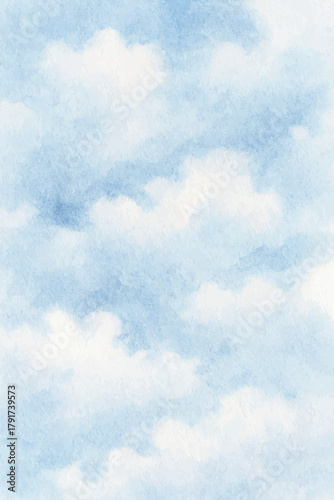 soft watercolor blue cloudy sky background
