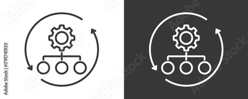 Organization Structure Icon Set Vector Collection Isolated In Black And White