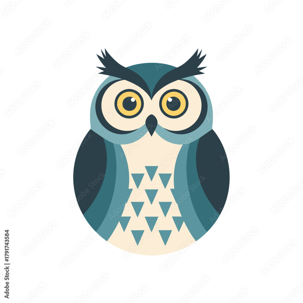 Naklejka premium Blue Owl Illustration