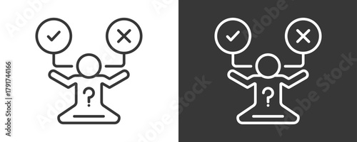 Decision Icon Set Vector Collection Isolated In Black And White
