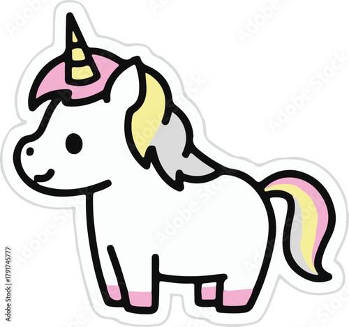 Unicorn Pastel Color Cute stiker