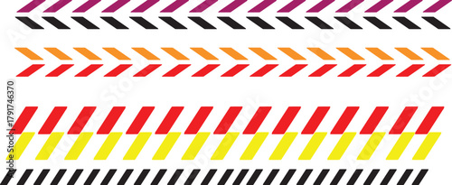 Caution Tape Pattern Set. for Security Barrier, Alert Signal Tape	