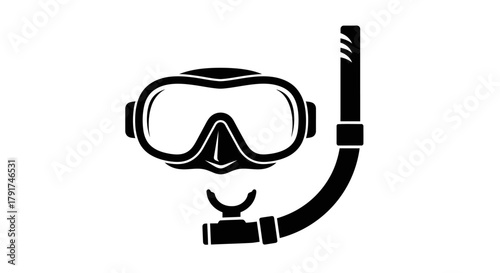 Illustration of a snorkel mask, a piece of diving equipment.