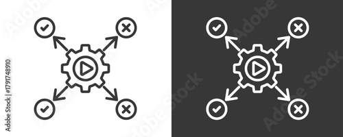 Decision Support System Icon Set Vector Collection Isolated In Black And White