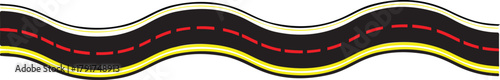  Curved road with white lines .wavy winding curves roads. traffic curved highway.