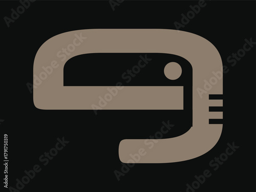 Abstract Elephant Icon Symbol Flat Minimal Vector