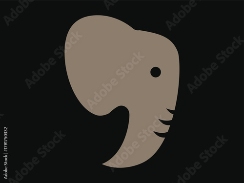 Minimalist Elephant Icon Vector with Modern Clean Design