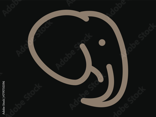 Modern Minimalist Elephant Icon Vector Design