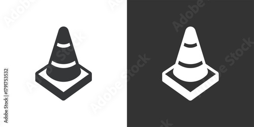 Traffic Cone icon. Solid glyph series icon