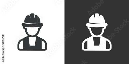 Construction Worker icon. Solid glyph series icon