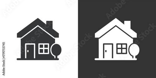 Residential Property icon. Solid glyph series icon