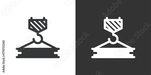 Crane Hook Lifting Load icon. Solid glyph series icon