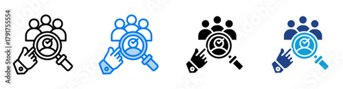 Candidate selection icon set multiple style collection
