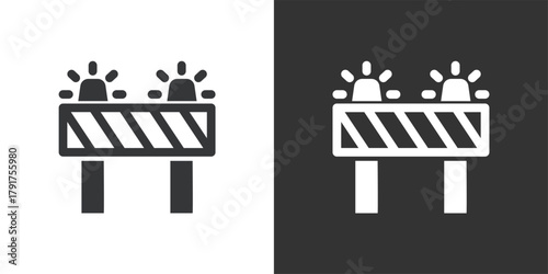 Blockade Area Construction icon. Solid glyph series icon
