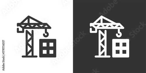 Tower Crane icon. Solid glyph series icon