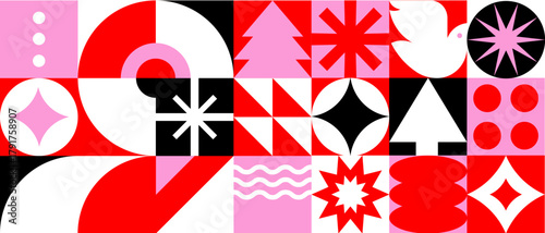 Modern Geometric Holiday Symbol Arrangement