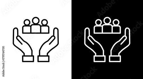 Community Benefit White Icon Set Design